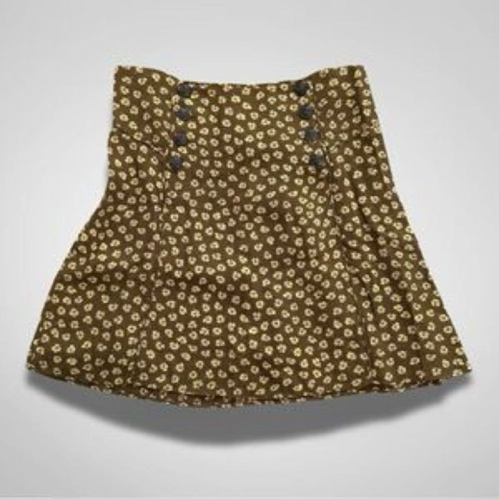 Madewell Floral Button-Detail Skirt in Brown - size M